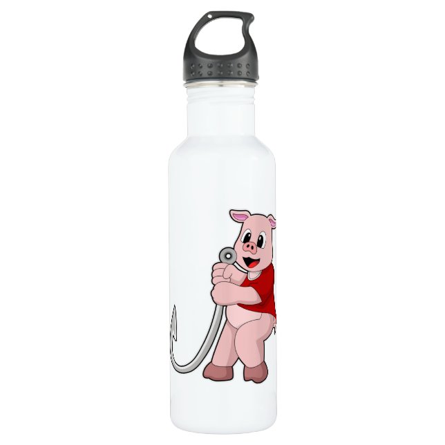 Schweinefleisch mit Angelhaken Edelstahlflasche (Vorderseite)
