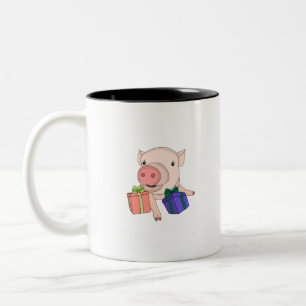 Schweinefleisch mit Geschenkboxen Zweifarbige Tasse