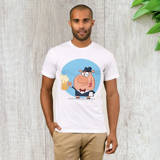 Schweinefleisch mit Pint Schaumbier T - Shirt (Von Creator hochgeladen)