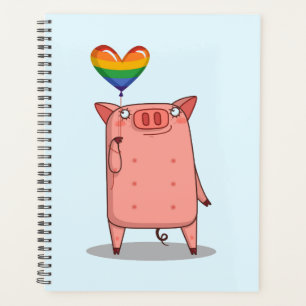 Schweinefleisch mit Regenbogenballon Planer