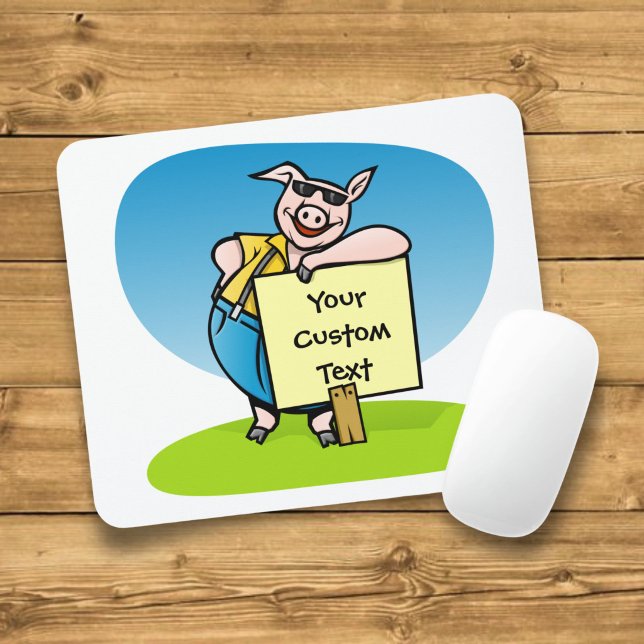 Schweinefleisch mit Schild Mousepad (Von Creator hochgeladen)