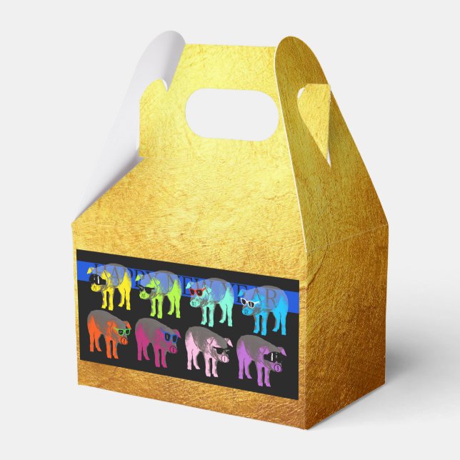 Schweinefleisch - Neujahr 2019 - Pop - Gold-Bevorz Geschenkschachtel (Vorderseite)