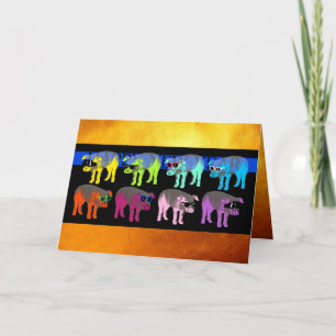 Schweinefleisch - Neujahr 2019 Pop Grußkarte Feiertagskarte