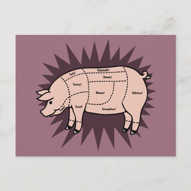 Schweinefleisch Postkarte (Vorderseite)