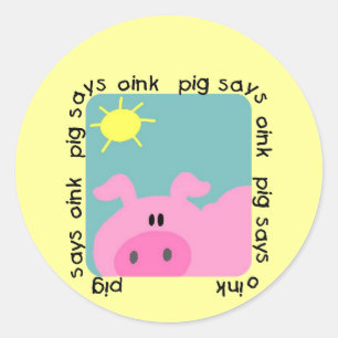 Schweinefleisch sagt "Oink Tshirts und Geschenke" Runder Aufkleber