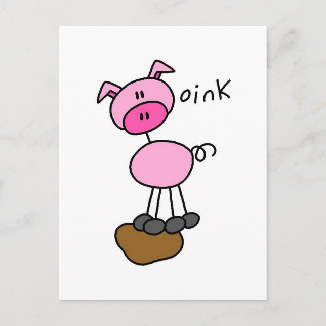 Schweinefleisch sagt Rosa T - Shirt und Geschenke Postkarte (Vorderseite)
