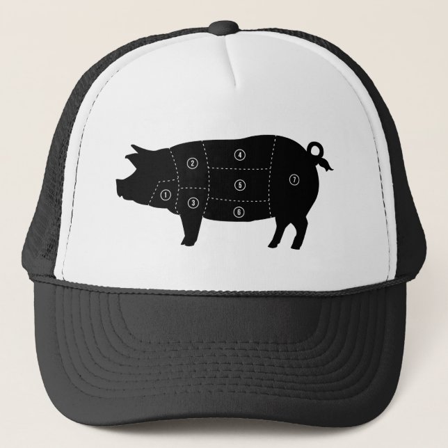 Schweinefleisch schneidet Metzgereien-Geschenke Truckerkappe (Vorderseite)
