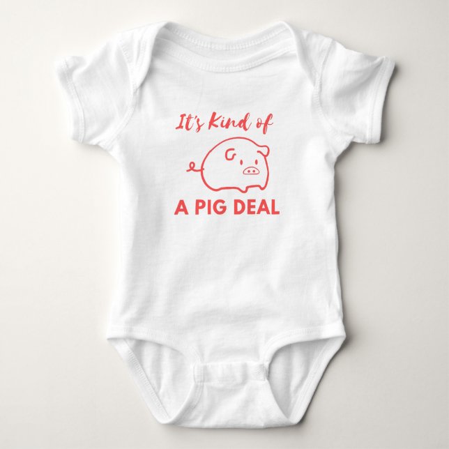 Schweinefleisch-Spaß: Art des BIG-Deals (Schwein) Baby Strampler (Vorderseite)