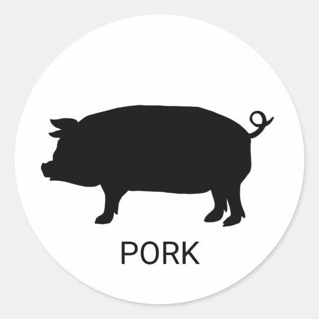 Schweinefleischgericht Runder Aufkleber (Vorderseite)