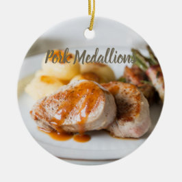 Schweinefleischmedaillons tenderloin mit Kartoffel Keramik Ornament