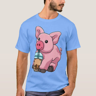Schweinefleischtee Niedliche Tiere mit Boba Tee