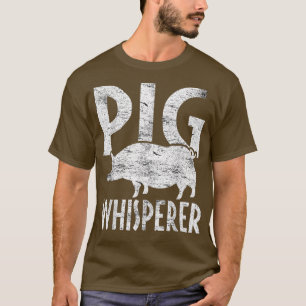 Schweineflüsterer Tier Landwirt Vintage Schweinefa T-Shirt