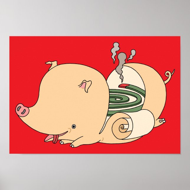 Schweineförmige Mückenkerze. Poster (Vorne)