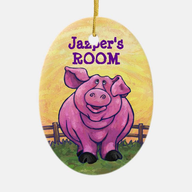 Schweinegengeschenke und -zubehör keramikornament (Vorne)