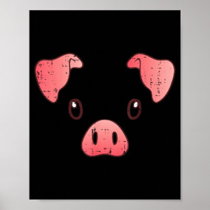 Schweinegesicht-Kostüm Süßes Ferkel Halloween-Tier Poster