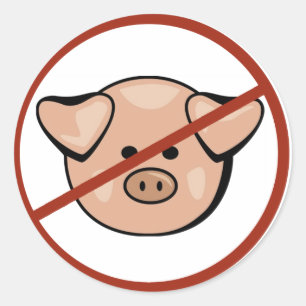Schweinegrippe/Schweinefleisch Runder Aufkleber
