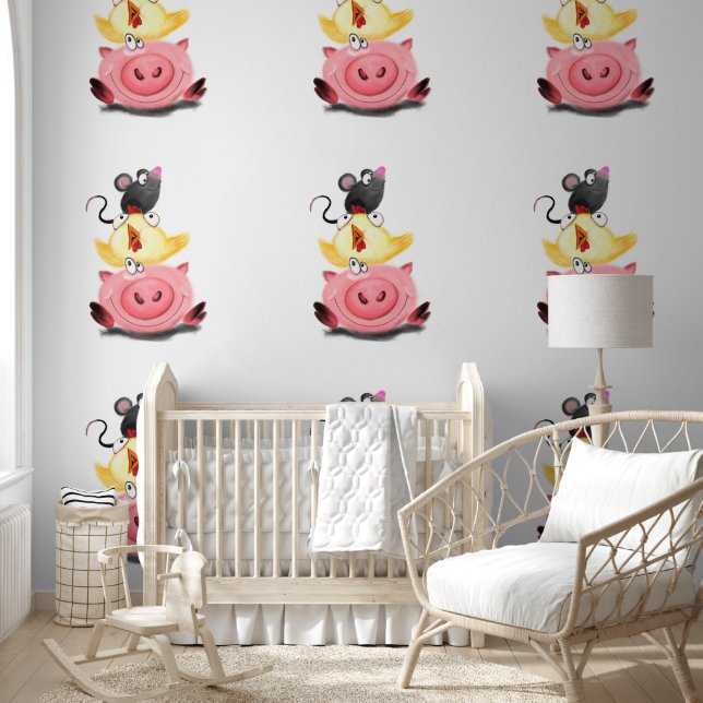 Schweinehähnchen und Maus Freunde Funny Funny Tapete (Kinder)
