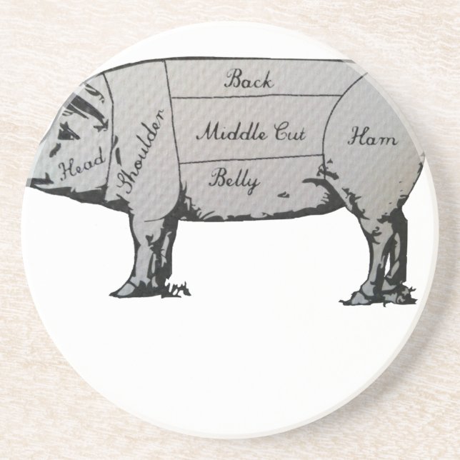 Schweinekarte Getränkeuntersetzer (Vorne)