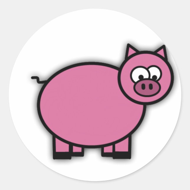 Schweinekleber Runder Aufkleber (Vorderseite)