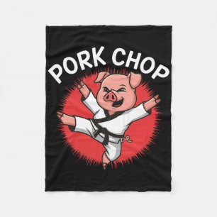 Schweinekotelett Karate Schwein Spaß für Schweinef Fleecedecke