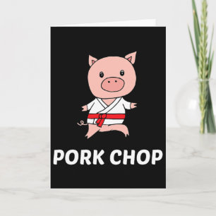 Schweinekotelett - Lustiger Schwein Karate Wortspi Karte