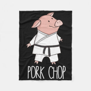 Schweinekotelett - Lustiger Schwein Tier Pun Karat Fleecedecke