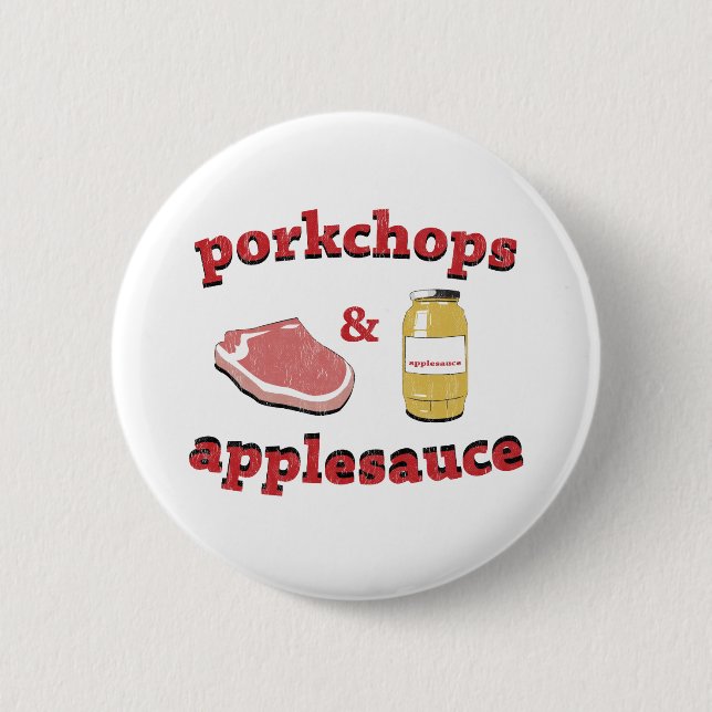 Schweinekoteletts & Apfelmus Button (Vorderseite)