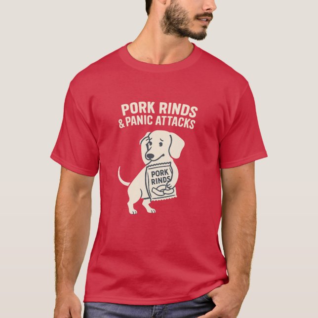 Schweinekrusten & Panikattacken | Ängstlicher Dach T-Shirt (Vorderseite)