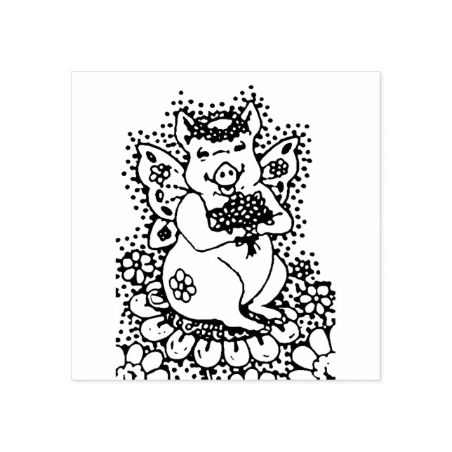 SCHWEINEN, SCHNELLENFLÄCHEN, GARTENFAIRE, WEISS GUMMISTEMPEL (Prägung)