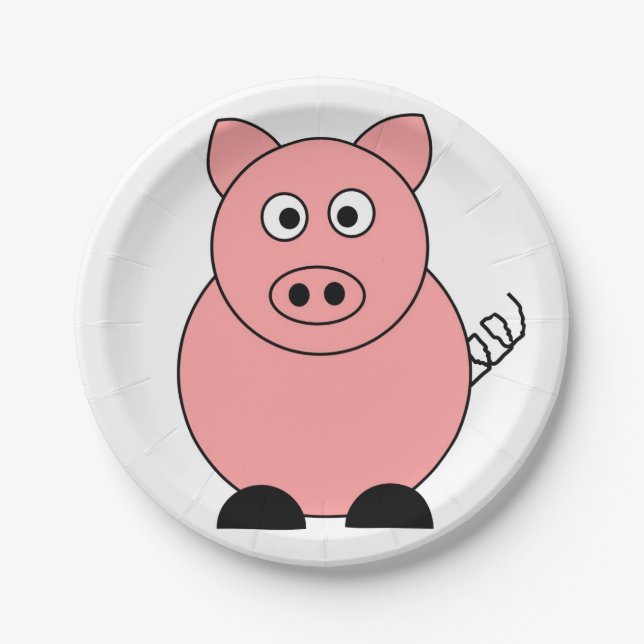 Schweinepapierplatte Pappteller (Vorderseite)
