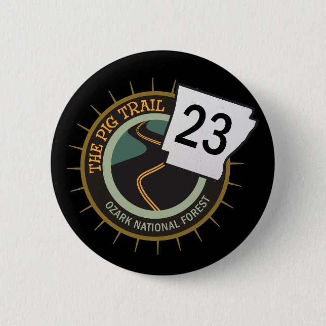 Schweinepfad-Highway 23 Arkansas Motorradstraße Button (Vorderseite)