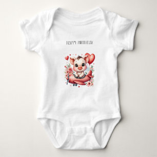 Schweinepilot Geburtstag Baby Strampler