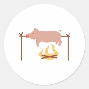 Schweineräute Runder Aufkleber