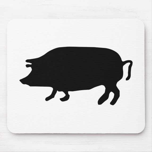 Schweinesilhouette Mousepad (Vorne)
