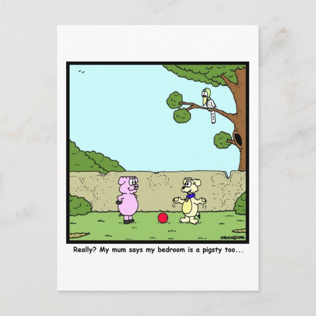 Schweinestall Postkarte (Vorderseite)