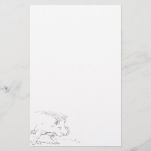 Schweinestift Gezeichnet Briefpapier (Vorderseite)