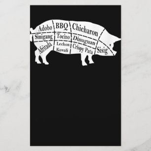 Schweineteile Essen BBQ Pinoy Adobo Geschenk für L Briefpapier