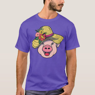 Schweinezucht - Blume Hut tierisches Schweinefleis T-Shirt