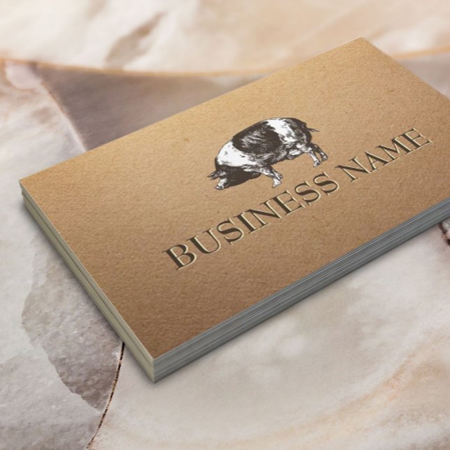 Schweinezucht Rustikale Kraft Visitenkarte (Von Creator hochgeladen)