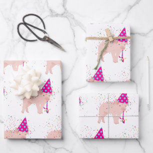 Schweinezucht - Tiere mit Party Geschenkpapier Set