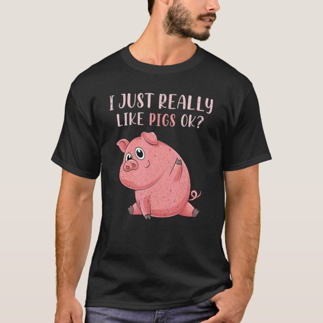 Schweinezuchtbetrieb Bauer Niedliches Schwein T-Shirt (Vorderseite)