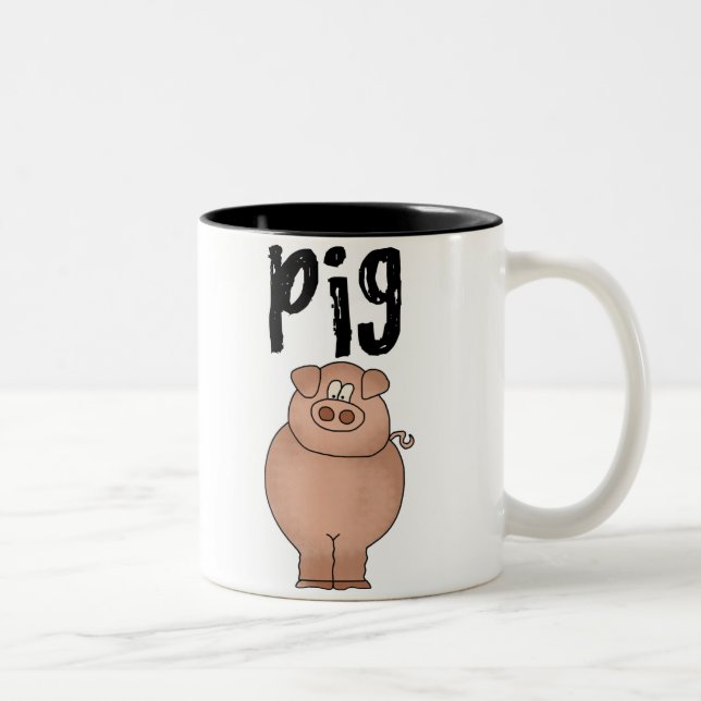 Schweinezuchtbetrieb-Tier Zweifarbige Tasse (Rechts)