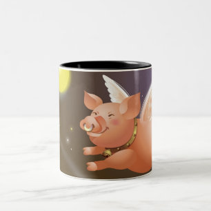 Schweinfliegen im Himmel Zweifarbige Tasse