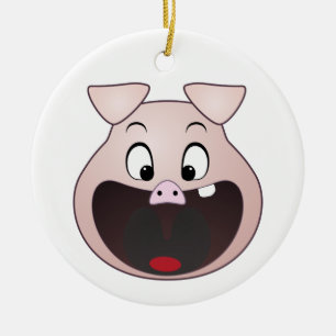 Schweinkopf Keramikornament