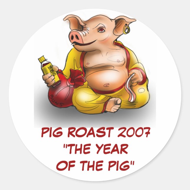 SCHWEINROAST 2007 RUNDER AUFKLEBER (Vorderseite)