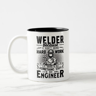 Schweiß, weil mir harte Arbeit nichts ausmacht Zweifarbige Tasse