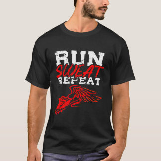 Schweiß wiederholen Sneakerspur und Feld ausführen T-Shirt