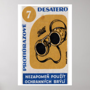 Schweißbrille - Streichholzschachtel-Druck - Ästhe Poster
