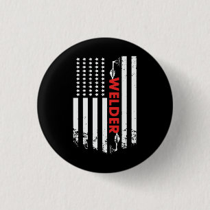 Schweißen - Amerikanische Schweissflagge Button