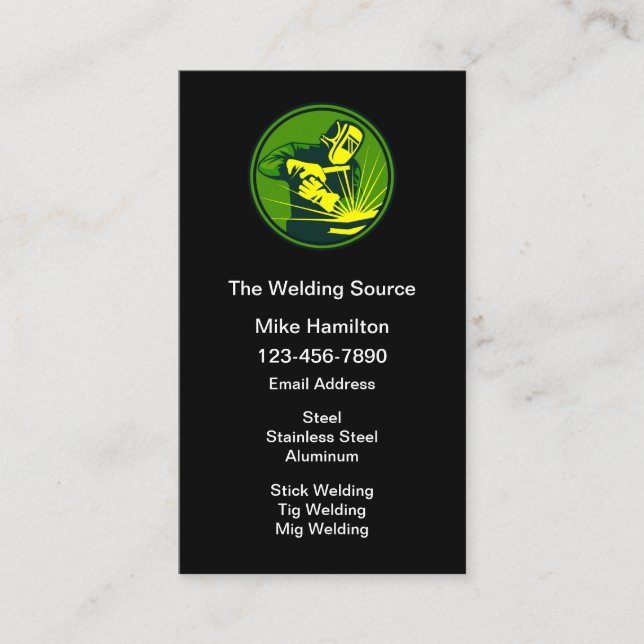 Schweißen von einzigartigen Visitenkarten Visitenkarte (Vorderseite)